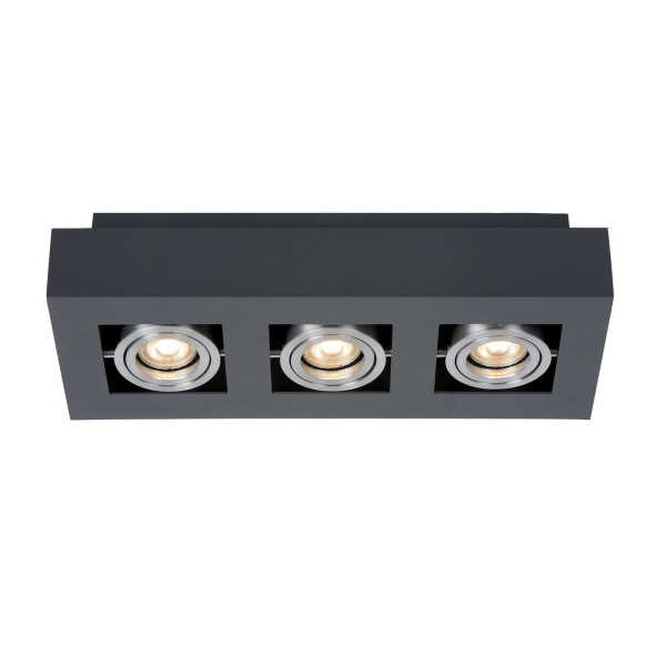 Spot prostokątny czarny-chromowany CASEMIRO 3xGU10x50W IP20 Italux 915153