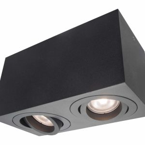 Spot prostokątny czarny Lyon 2xGU10x50W wym:9,5x18x9cm IP20 Light Prestige 915261 Spot prostokątny czarny Lyon 2xGU10x50W wym:9,5x18x9cm IP20 Light Prestige 915261