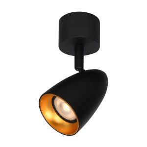 Spot reflektor okrągły czarno-złoty TINO 1xGU10x10W IP20 Italux 904965 Spot reflektor okrągły czarno-złoty TINO 1xGU10x10W IP20 Italux 904965
