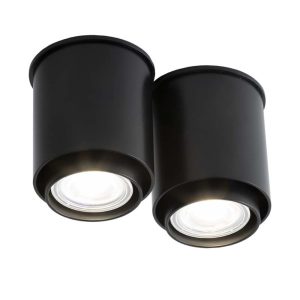 Spot reflektor okrągły czarny IGA 2xGU10x10W wym:9,5x16x8cm IP20 Shilo 911986