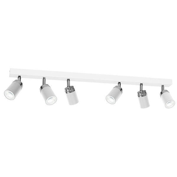 Spot sufitowy biały mat-chromowany Reno 6xGU10x15W wym:17x90x6cm Luminex 866912