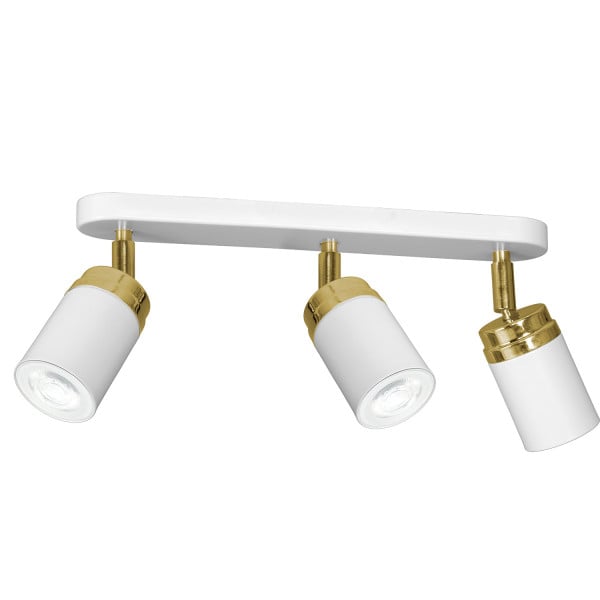 Spot sufitowy biały mat-złoty połysk Reno 3xGU10x15W wym:17x35x6cm Luminex 866987