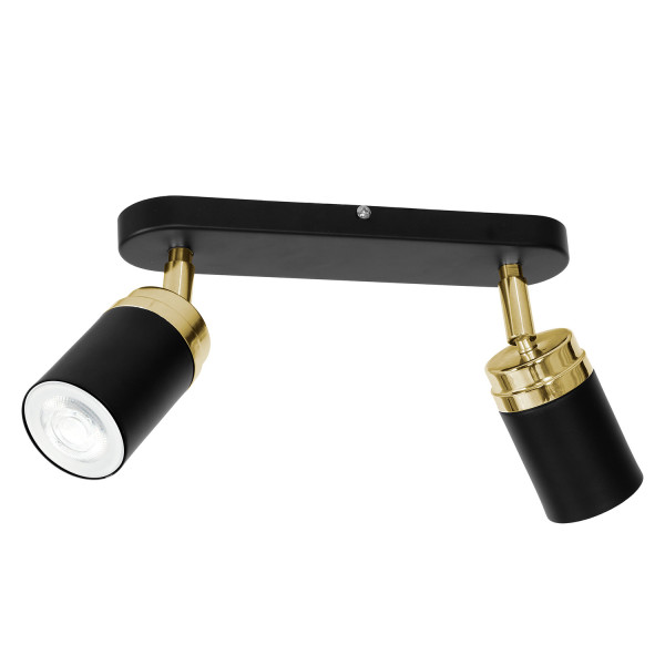 Spot sufitowy czarny mat-złoty połysk Reno 2xGU10x15W wym:17x26x6cm Luminex 865984