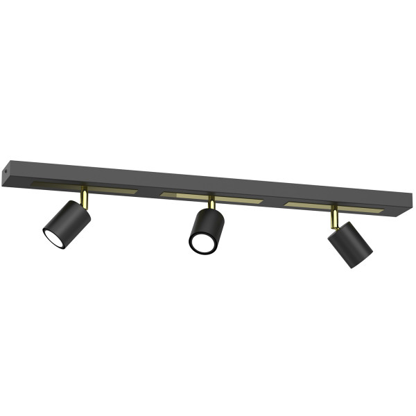 Spot sufitowy czarny mat-złoty połysk Rodez 3xGU10x8W wym:15x80x8cm Luminex 866628
