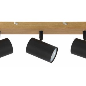 Spot sufitowy jasne drewno-czarny Quentin 3xGU10x15W wym:12x46x6cm Reality 866039 Spot sufitowy jasne drewno-czarny Quentin 3xGU10x15W wym:12x46x6cm Reality 866039