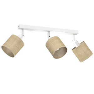 Spot sufitowy kremowo-biały mat Jute spot 3xE27x15W wym:20x45x10cm Luminex 865936 Spot sufitowy kremowo-biały mat Jute spot 3xE27x15W wym:20x45x10cm Luminex 865936