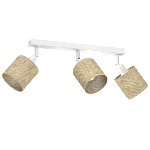 Spot sufitowy kremowo-biały mat Jute spot 3xE27x15W wym:20x45x10cm Luminex 865936