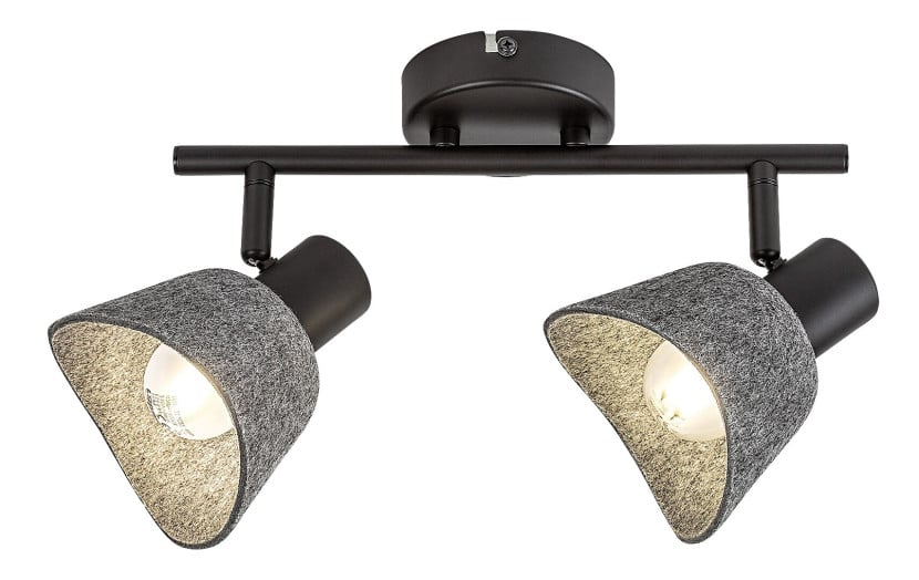 Spot sufitowy popielato-czarny FARELIA 2xE14x10W wym:21x28x11cm Rabalux 866270