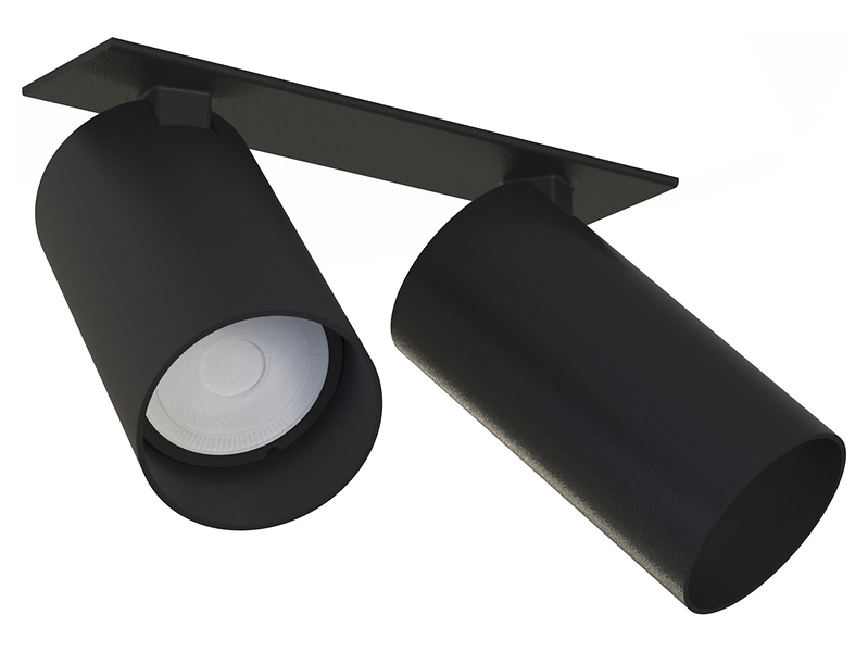 Spot wpuszczany Mono Surface 2-punktowy stalowy czarny 44159