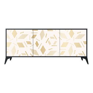 SPOTTED DAZE Komoda 3 drzwi Czarna-Metalowa gwiazdka czarna 442297