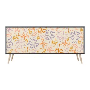 SPRING WHIMSY Komoda 3 drzwi Czarna-Bukowa skośna 442280