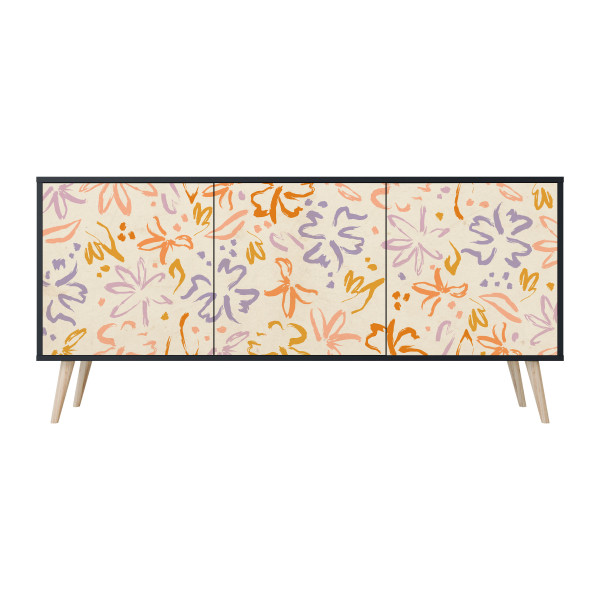 SPRING WHIMSY Komoda 3 drzwi Czarna-Bukowa skośna 442280