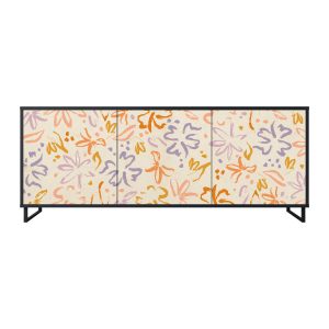 SPRING WHIMSY Komoda 3 drzwi Czarna-Metalowa ramka czarna 441654