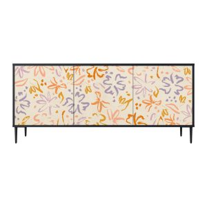 SPRING WHIMSY Komoda 3 drzwi Czarna-Metalowa szpilka czarna 442243