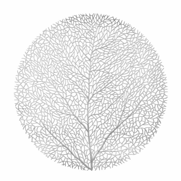 Srebrna Okrągła Podkładka Kuchenna Na Stół LEAF 381220