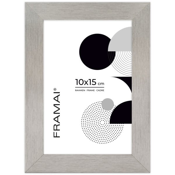 Srebrna ramka na zdjęcia 10x15 cm rama MDF ramki zdjęcie 15x10 cm FRAMAI® 1017920