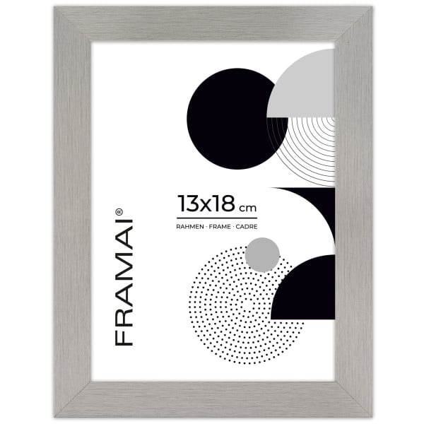 Srebrna ramka na zdjęcia 13x18 cm rama MDF ramki zdjęcie 18x13 cm FRAMAI® 1017925