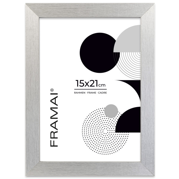 Srebrna ramka na zdjęcia 15x21 cm rama MDF ramki do zdjęć 21x15 cm FRAMAI® 1017929