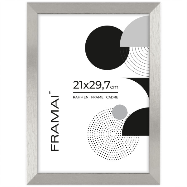 Srebrna ramka na zdjęcia 21x29,7 cm A4 rama prostokątna FRAMAI® 974075