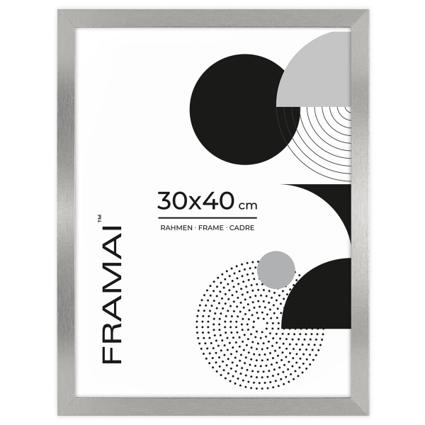 Srebrna ramka na zdjęcia 30x40 cm rama prostokątna FRAMAI® 974059