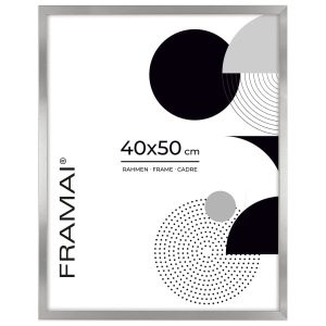 Srebrna ramka na zdjęcia 40×50 cm rama prostokątna FRAMAI® 974062