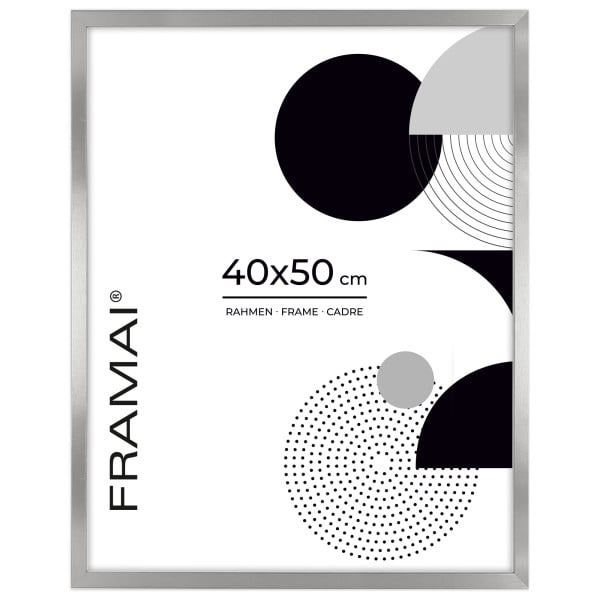 Srebrna ramka na zdjęcia 40x50 cm rama prostokątna FRAMAI® 974062