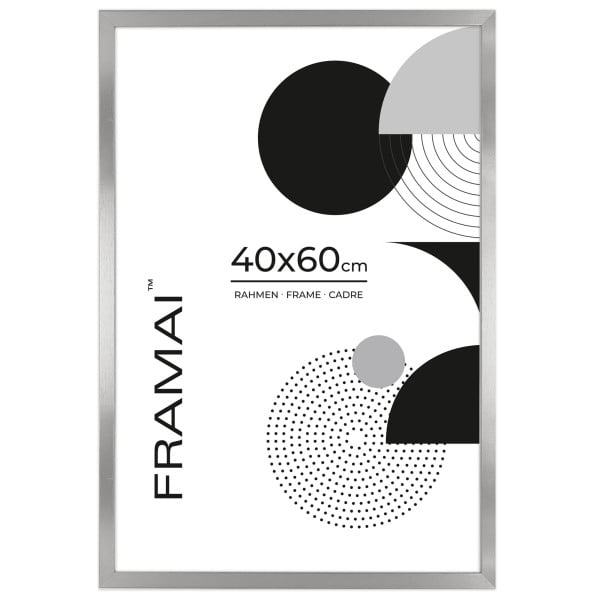 Srebrna ramka na zdjęcia 40x60 cm rama prostokątna FRAMAI® 973233