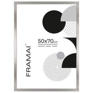 Srebrna ramka na zdjęcia 50×70 cm rama prostokątna FRAMAI® 974063 Srebrna ramka na zdjęcia 50×70 cm rama prostokątna FRAMAI® 974063