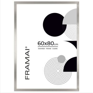 Srebrna ramka na zdjęcia 60×80 cm ramka na plakat prostokątna FRAMAI® 1101194 Srebrna ramka na zdjęcia 60×80 cm ramka na plakat prostokątna FRAMAI® 1101194