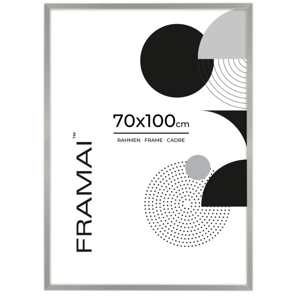 Srebrna ramka na zdjęcia 70x100 cm rama prostokątna FRAMAI® 974082