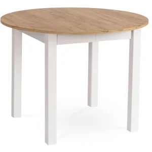 ST44M stół okrągły rozkładany dąb craft nogi białe 667682 ST44M stół okrągły rozkładany dąb craft nogi białe 667682