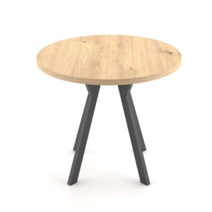 ST54D stół okrągły rozkładany dąb artisan nogi metalowe czarne 749782 ST54D stół okrągły rozkładany dąb artisan nogi metalowe czarne 749782