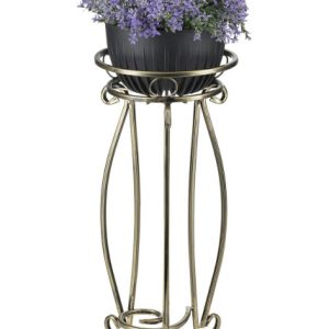 Stabilny złoty metalowy kwietnik 62 cm 432094 Stabilny złoty metalowy kwietnik 62 cm 432094