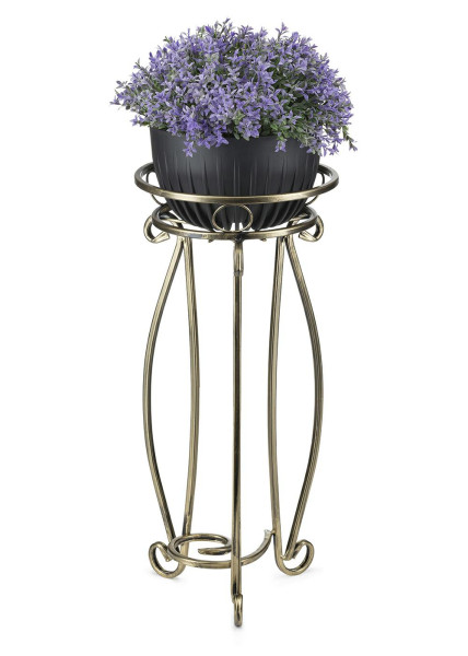Stabilny złoty metalowy kwietnik 62 cm 432094