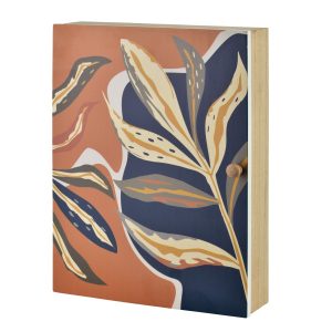 STACY Skrzynka na klucze 26x20x5,5cm liście miodowo-granatowe 772450 STACY Skrzynka na klucze 26x20x5,5cm liście miodowo-granatowe 772450