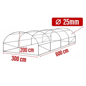 Stelaż Do Tunelu Szklarniowego PREMIUM Szkielet 3x6m NAJGRUBSZE rurki 25mm 222346 Stelaż Do Tunelu Szklarniowego PREMIUM Szkielet 3x6m NAJGRUBSZE rurki 25mm 222346