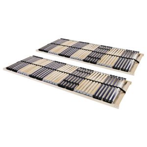 Stelaże do łóżek, 2 szt., 42 listwy, 7 stref, 90 x 200 cm 374882 Stelaże do łóżek, 2 szt., 42 listwy, 7 stref, 90 x 200 cm 374882
