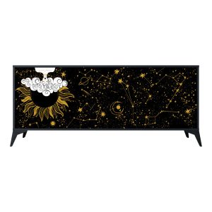 STELLAR CONSTELLATIONS Komoda 3 drzwi Czarna-Metalowa gwiazdka czarna 441613 STELLAR CONSTELLATIONS Komoda 3 drzwi Czarna-Metalowa gwiazdka czarna 441613
