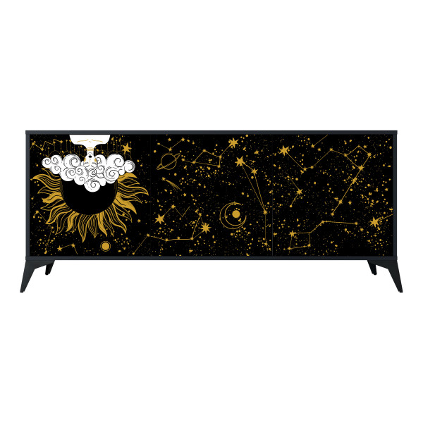 STELLAR CONSTELLATIONS Komoda 3 drzwi Czarna-Metalowa gwiazdka czarna 441613