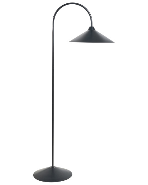 Stojąca lampka z żelazną podstawą i kloszem czarna 870430