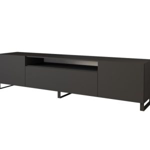 Stojąca szafka RTV system Push-to-Open ELIO-S – 200x53x41 cm – Czarny 654532 Stojąca szafka RTV system Push-to-Open ELIO-S – 200x53x41 cm – Czarny 654532