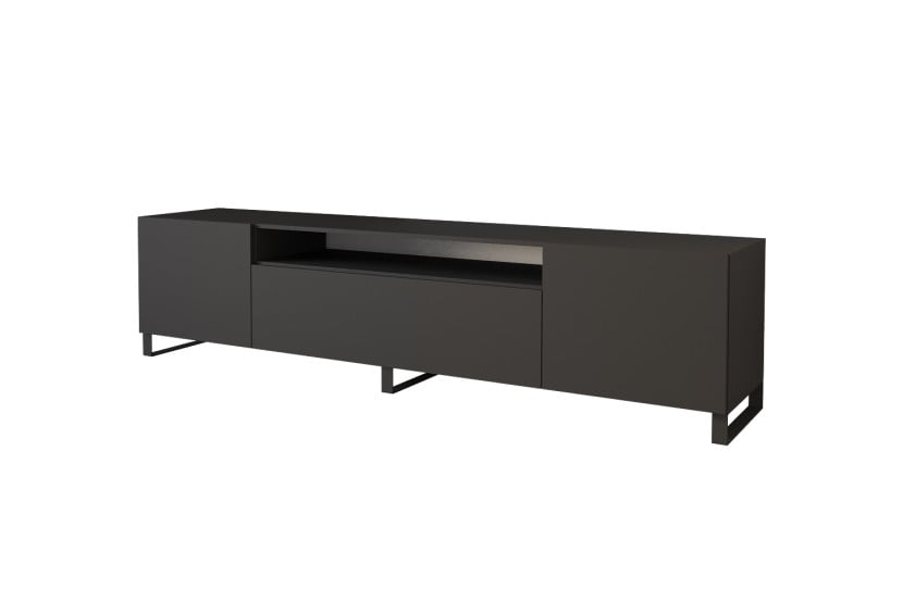 Stojąca szafka RTV system Push-to-Open ELIO-S - 200x53x41 cm - Czarny 654532