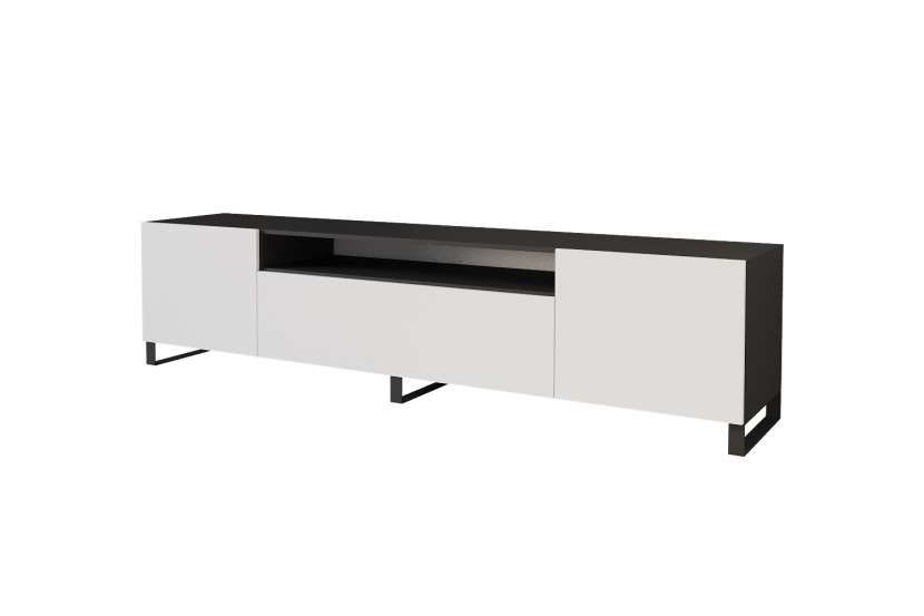 Stojąca szafka RTV system Push-to-Open ELIO-S - 200x53x41 cm - Czarny 654518