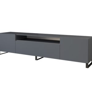 Stojąca szafka RTV system Push-to-Open ELIO-S – 200x53x41 cm – Grafitowy 654513 Stojąca szafka RTV system Push-to-Open ELIO-S – 200x53x41 cm – Grafitowy 654513
