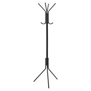 Stojący wieszak na ubrania metalowy czarny 171 cm stabilny z haczykami 1064487 Stojący wieszak na ubrania metalowy czarny 171 cm stabilny z haczykami 1064487