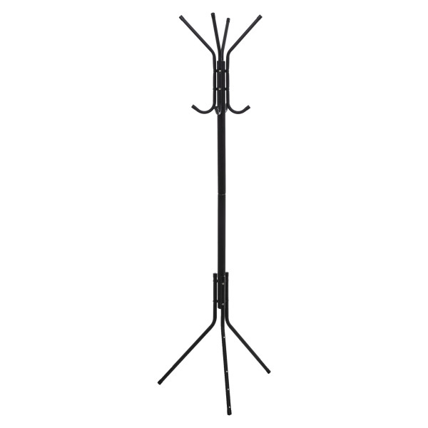 Stojący wieszak na ubrania metalowy czarny 171 cm stabilny z haczykami 1064487