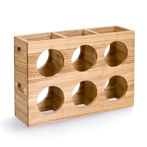 Stojak na 6 butelek, drewno, 38 x 11,6 x 27 cm 209688 Stojak na 6 butelek, drewno, 38 x 11,6 x 27 cm 209688