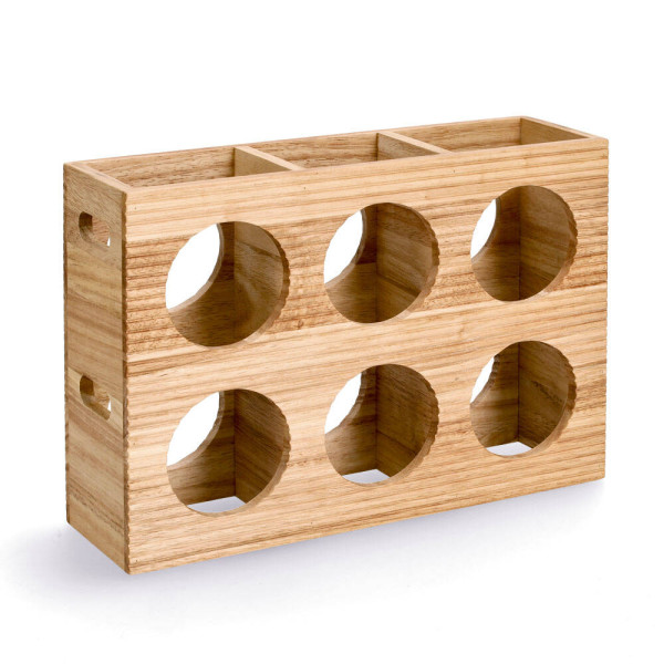 Stojak na 6 butelek, drewno, 38 x 11,6 x 27 cm 209688