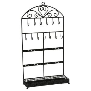 Stojak na biżuterię Black Tia metalowy czarny 42×23 cm ozdobny organizer 943894