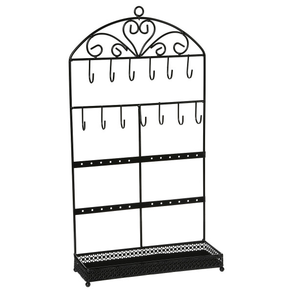 Stojak na biżuterię Black Tia metalowy czarny 42x23 cm ozdobny organizer 943894